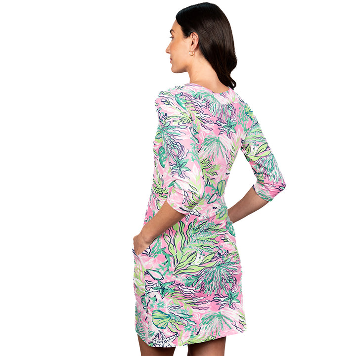 Banana Boat UPF 50 Women's Split Neck Printed Floral Dress